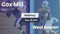 Matchup: Cox Mill vs. West Rowan  2018