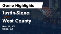 Justin-Siena  vs West County  Game Highlights - Nov. 30, 2021
