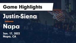 Justin-Siena  vs Napa  Game Highlights - Jan. 17, 2022