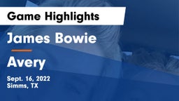 James Bowie  vs Avery  Game Highlights - Sept. 16, 2022