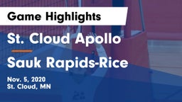 St. Cloud Apollo  vs Sauk Rapids-Rice  Game Highlights - Nov. 5, 2020