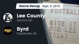 Recap: Lee County  vs. Byrd  2019