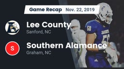 Recap: Lee County  vs. Southern Alamance  2019