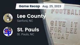 Recap: Lee County  vs. St. Pauls  2023