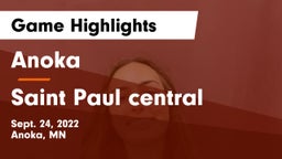 Anoka  vs Saint Paul central Game Highlights - Sept. 24, 2022