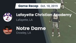 Recap: Lafayette Christian Academy  vs. Notre Dame  2019