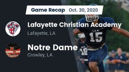 Recap: Lafayette Christian Academy  vs. Notre Dame  2020