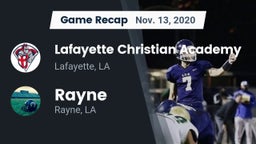 Recap: Lafayette Christian Academy  vs. Rayne  2020