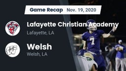 Recap: Lafayette Christian Academy  vs. Welsh  2020