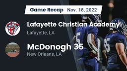 Recap: Lafayette Christian Academy  vs. McDonogh 35  2022