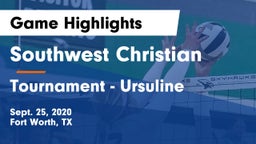 Southwest Christian  vs Tournament - Ursuline Game Highlights - Sept. 25, 2020