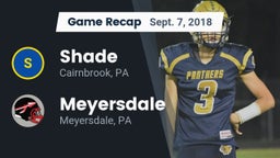 Recap: Shade  vs. Meyersdale  2018