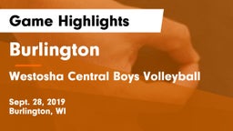 Burlington  vs Westosha Central Boys Volleyball Game Highlights - Sept. 28, 2019