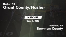 Matchup: Grant County/Flasher vs. Bowman County  2016