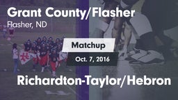 Matchup: Grant County/Flasher vs. Richardton-Taylor/Hebron 2016