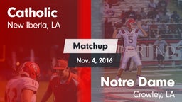 Matchup: Catholic vs. Notre Dame  2016