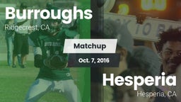 Matchup: Burroughs High vs. Hesperia  2016