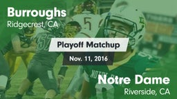 Matchup: Burroughs High vs. Notre Dame  2016