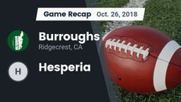 Recap: Burroughs  vs. Hesperia  2018
