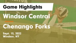 Windsor Central  vs Chenango Forks Game Highlights - Sept. 15, 2022