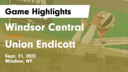 Windsor Central  vs Union Endicott Game Highlights - Sept. 21, 2022
