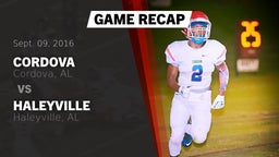 Recap: Cordova  vs. Haleyville  2016