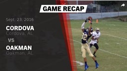 Recap: Cordova  vs. Oakman  2016