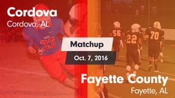 Matchup: Cordova vs. Fayette County  2016