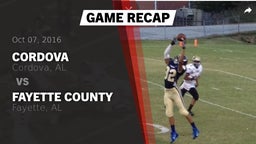 Recap: Cordova  vs. Fayette County  2016