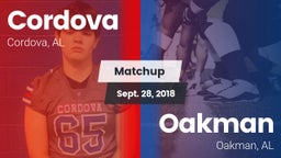 Matchup: Cordova vs. Oakman  2018