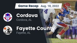 Recap: Cordova  vs. Fayette County  2022