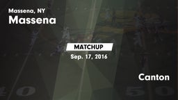 Matchup: Massena vs. Canton  2016