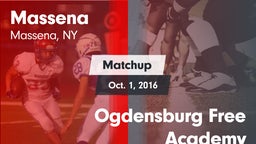 Matchup: Massena vs. Ogdensburg Free Academy 2016