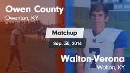 Matchup: Owen County vs. Walton-Verona  2016