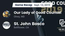 Recap: Our Lady of Good Counsel  vs. St. John Bosco  2019