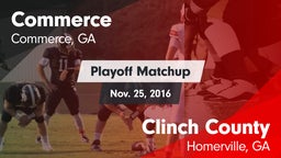 Matchup: Commerce vs. Clinch County  2016