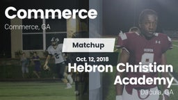 Matchup: Commerce vs. Hebron Christian Academy  2018