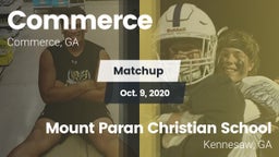 Matchup: Commerce vs. Mount Paran Christian School 2020