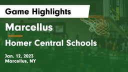 Marcellus  vs Homer Central Schools Game Highlights - Jan. 12, 2023