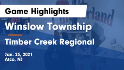 Winslow Township  vs Timber Creek Regional  Game Highlights - Jan. 23, 2021