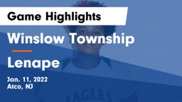 Winslow Township  vs Lenape  Game Highlights - Jan. 11, 2022