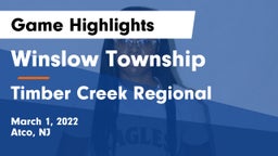 Winslow Township  vs Timber Creek Regional  Game Highlights - March 1, 2022