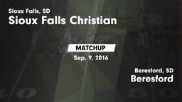 Matchup: Sioux Falls Christia vs. Beresford  2016