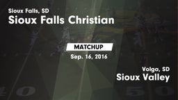 Matchup: Sioux Falls Christia vs. Sioux Valley 2016