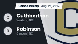 Recap: Cuthbertson  vs. Robinson  2017