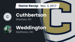 Recap: Cuthbertson  vs. Weddington  2017