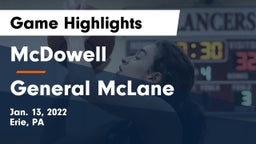 McDowell  vs General McLane  Game Highlights - Jan. 13, 2022