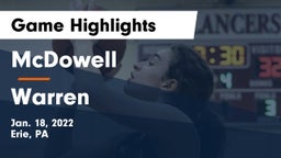 McDowell  vs Warren  Game Highlights - Jan. 18, 2022