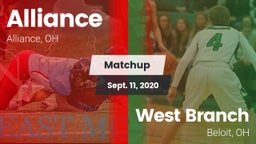 Matchup: Alliance vs. West Branch  2020