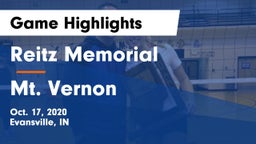 Reitz Memorial  vs Mt. Vernon  Game Highlights - Oct. 17, 2020
